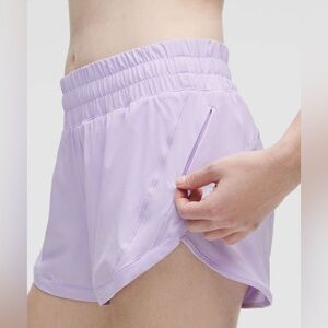lululemon track that high rise lined short 3 lavender frost (US 4)